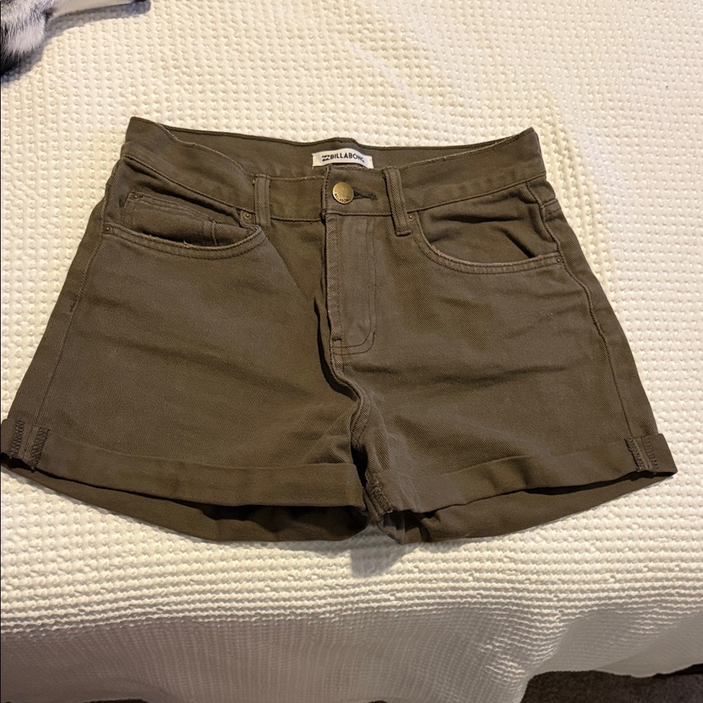 Zara Olive Green Jean Shorts